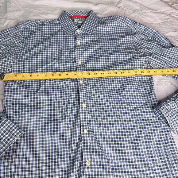 Jeremy Argyle NYC Men's sz Large Blue Plaid Button Down Shrt Long Sleeve Cotton - Picture 9 of 11